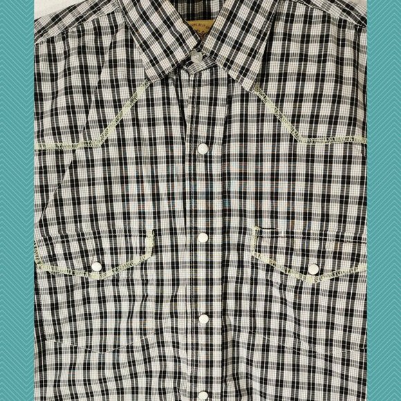 Cowboy Collection Black Gingham Pearl Snap Western Shirt - Picture 2 of 4